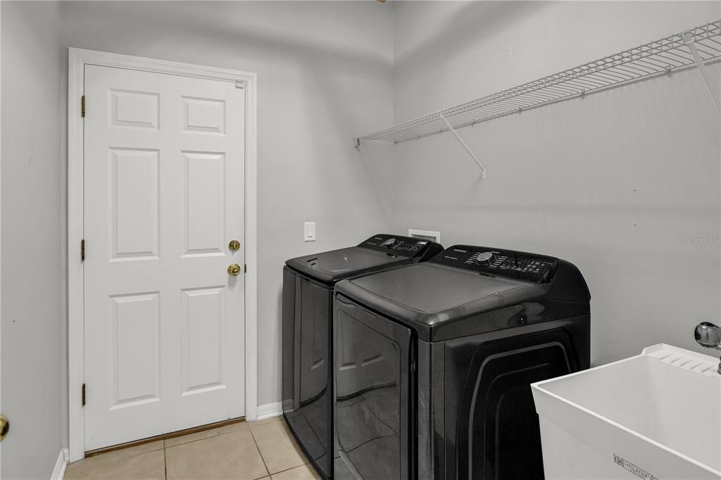 Laundry room out to the garage