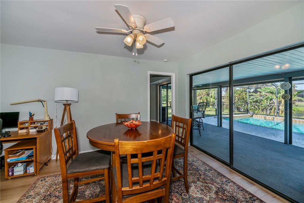 dining room off front family room with abundant natural light