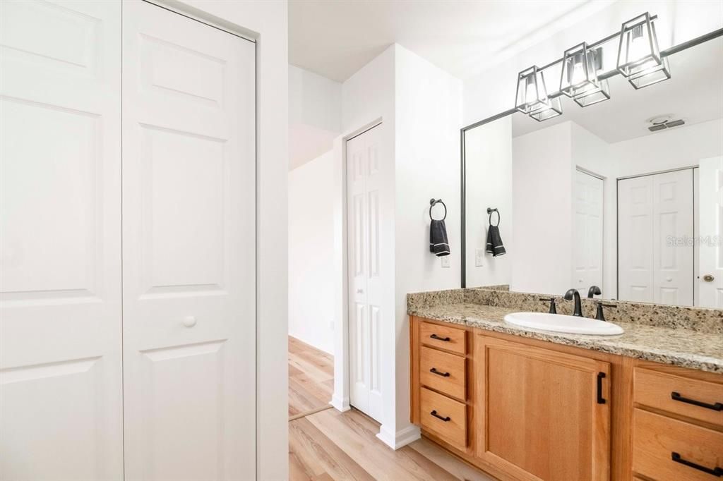 Primary bathroom with plenty of closets