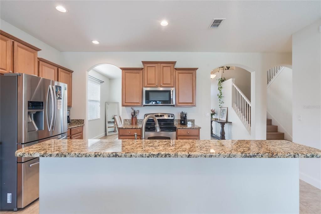 Kitchen with granite counters