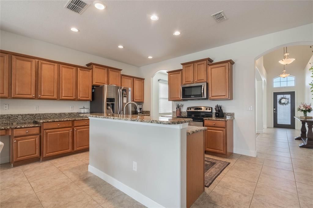 Kitchen with granite counters