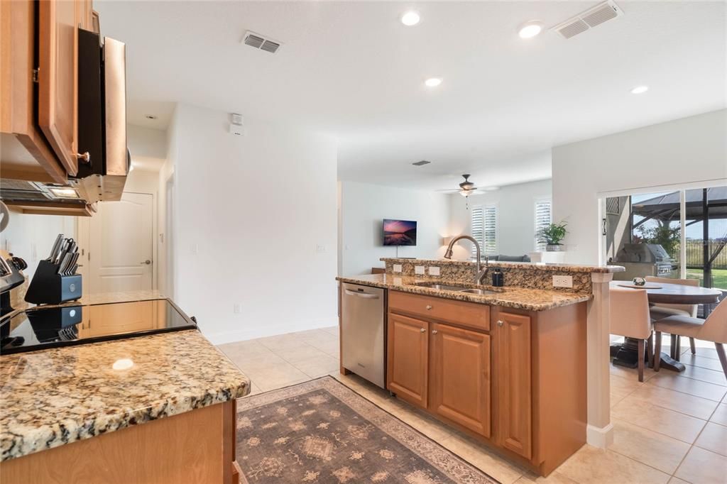 Kitchen with granite counters