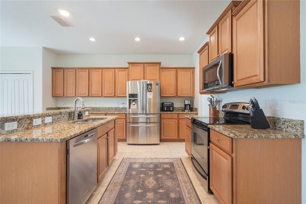 Kitchen with granite counters