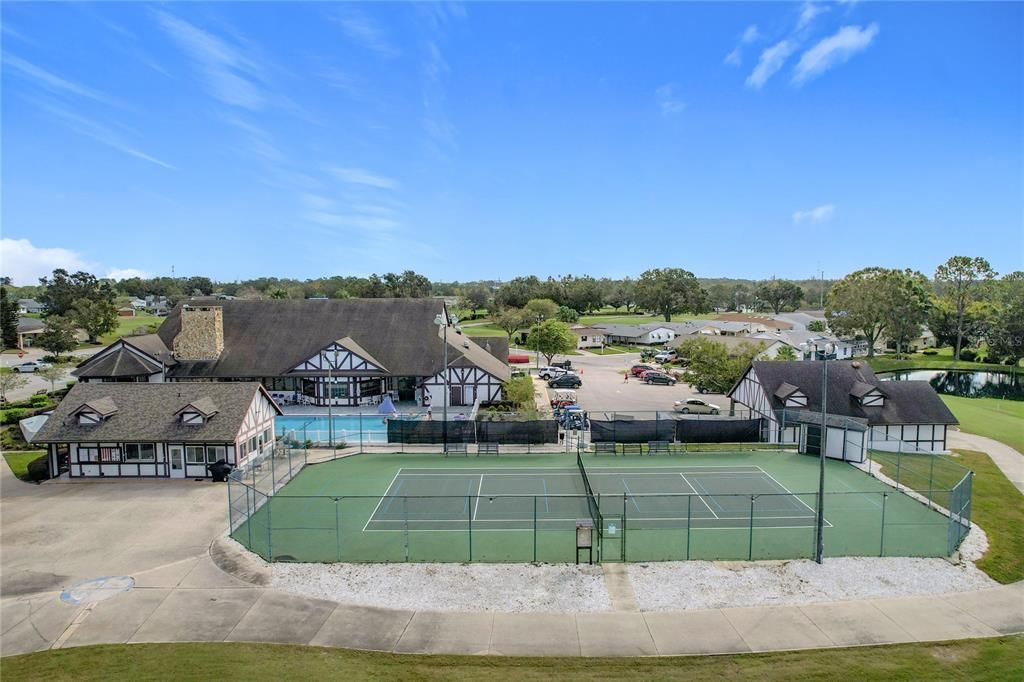 Tennis courts and pickleball courts.