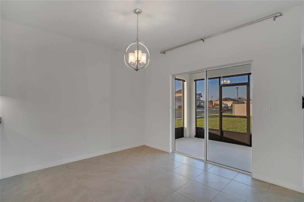 open concept dining room with access to lani for extended seating