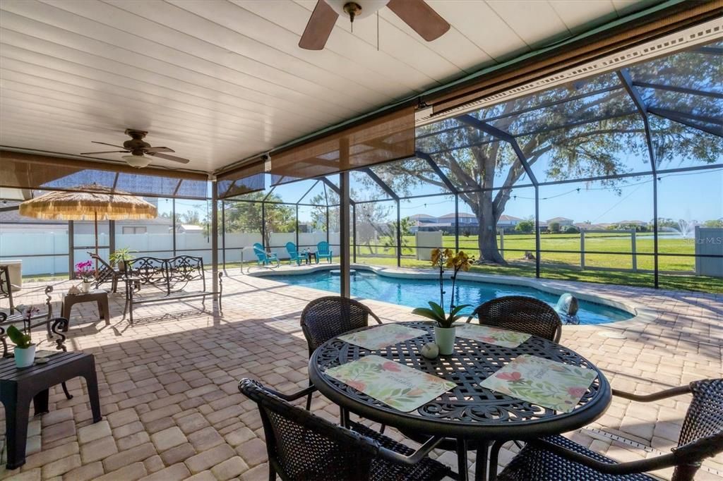 Large covered screened-in lanai