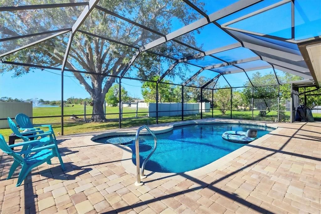 Sunken table in pool