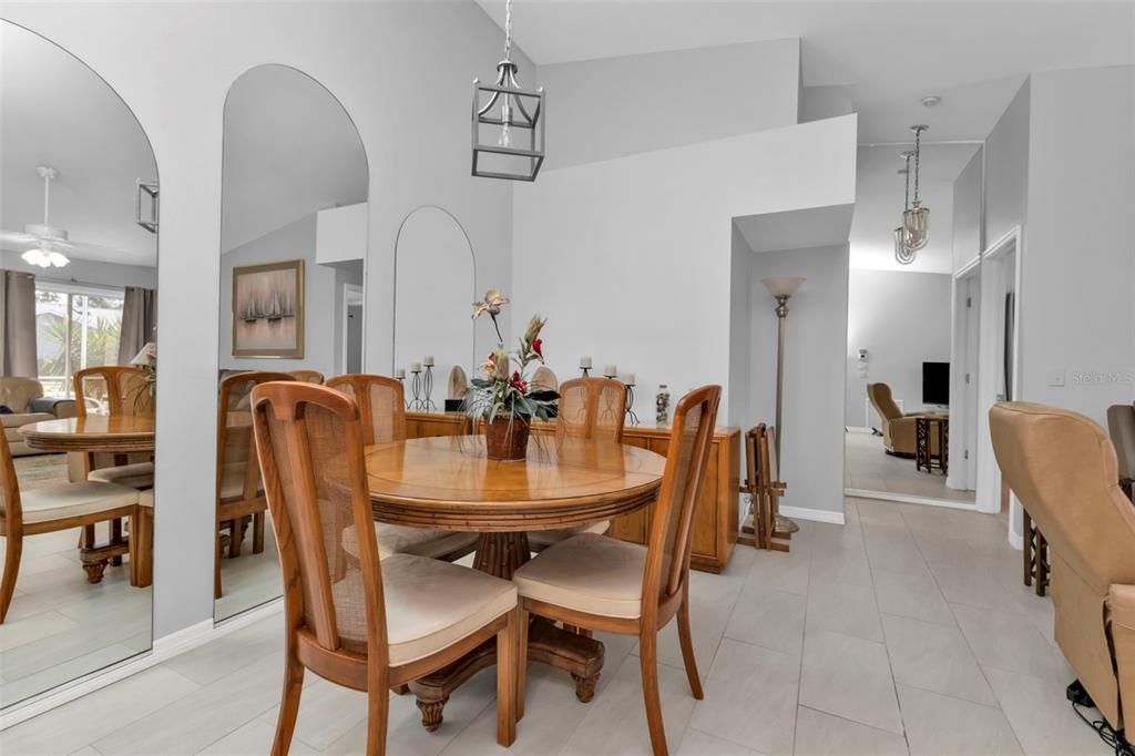 SPACIOUS DINING ROOM WITH VAULTED CEILING