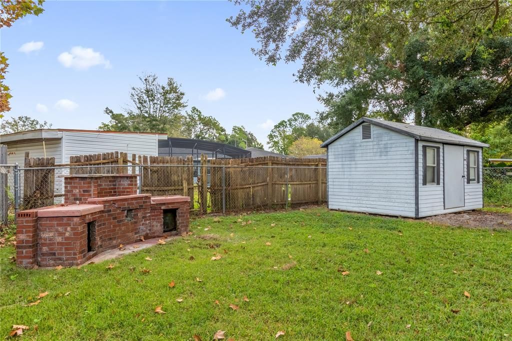 Storage Shed and Pizza Grill