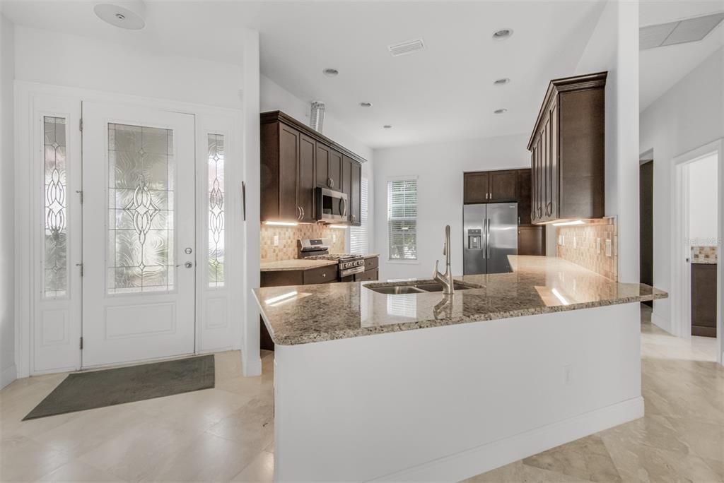 Kitchen with granite coutertops