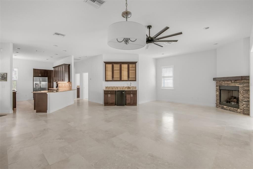 View of Living room with travertine floors in the entire house