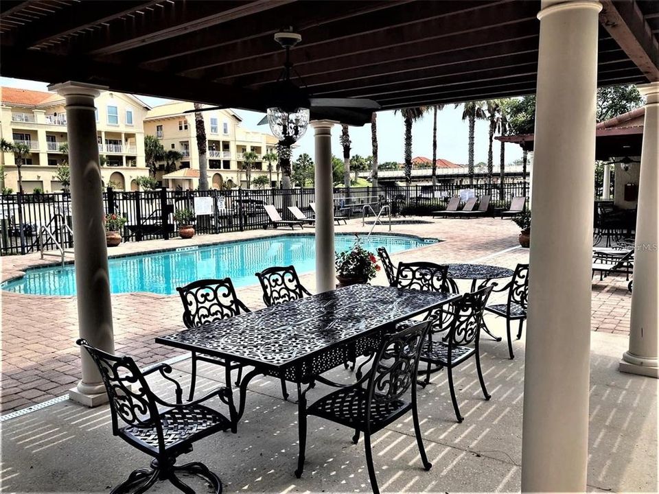 Poolside entertaining area