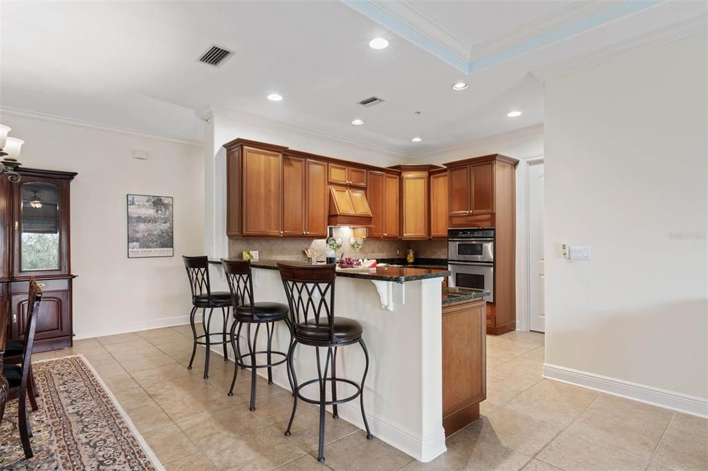 View of kitchen from living room