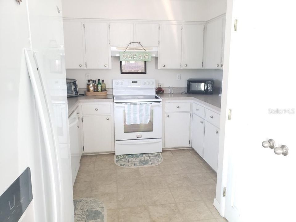 kitchen with laundry closet