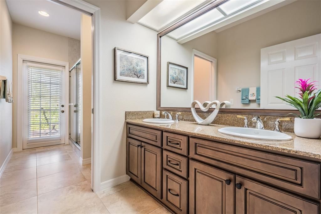 Pool and Guest Bathroom, New Double Vanity and Updated Shower.