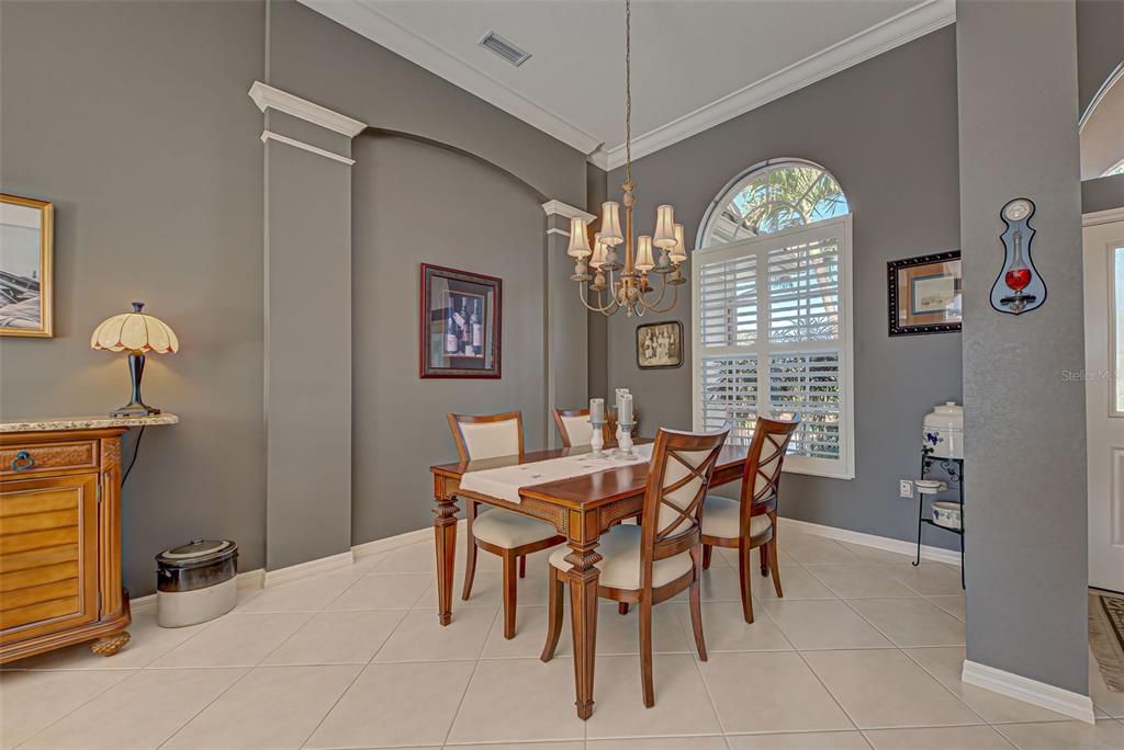 Dine in style in the formal dining room.