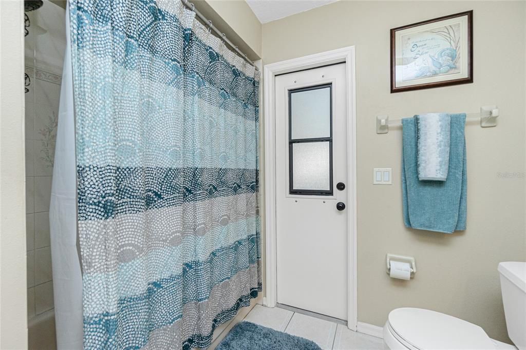 Guest Bathroom with pool access