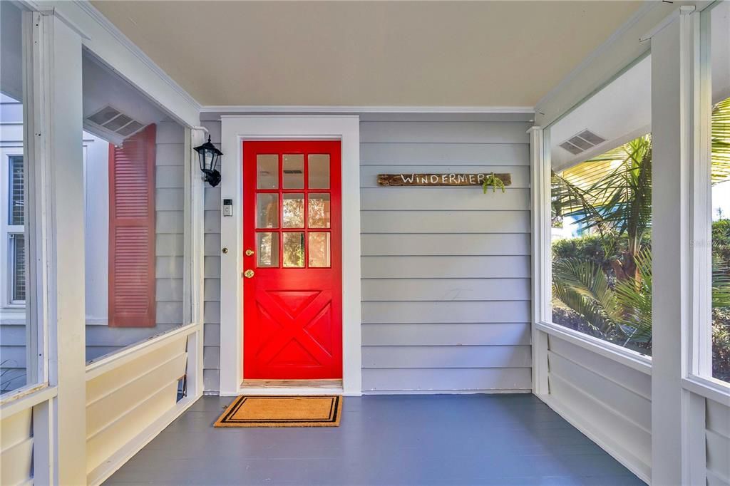 Screened front porch