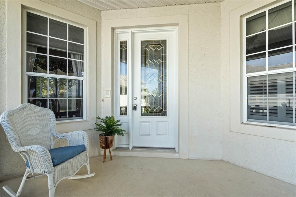 spacious screened-in front porch