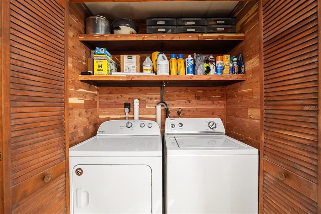 Laundry Closet with Shelves