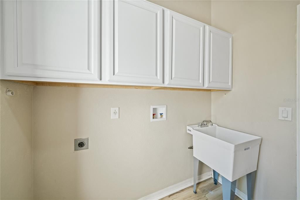 Laundry room with new wash basin.