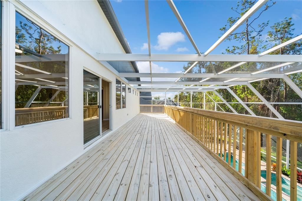 Brand new wood decking on 45 foot balcony