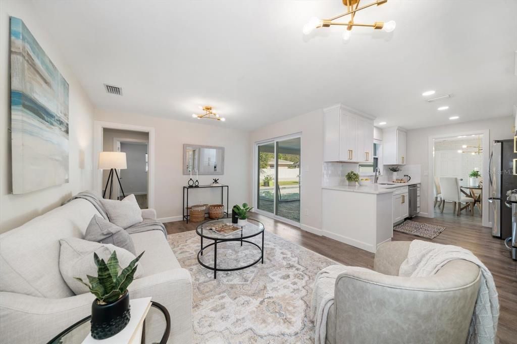 Kitchen open to the Family Room