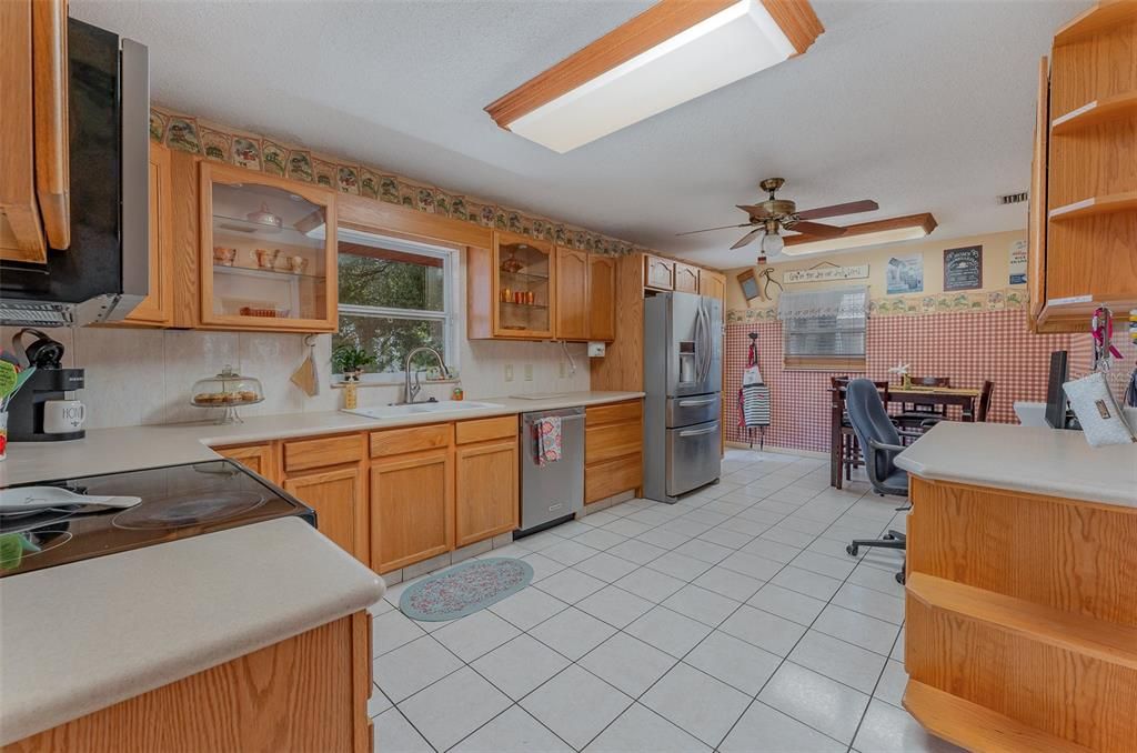 Kitchen from doorway at dining room