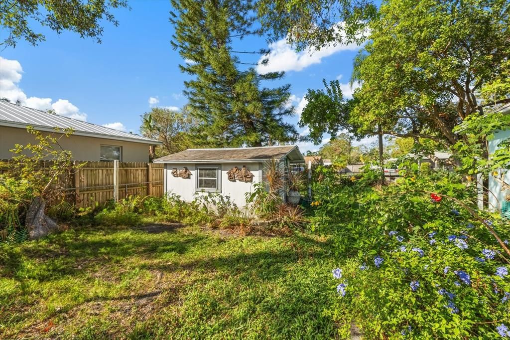 Garden and storage shed