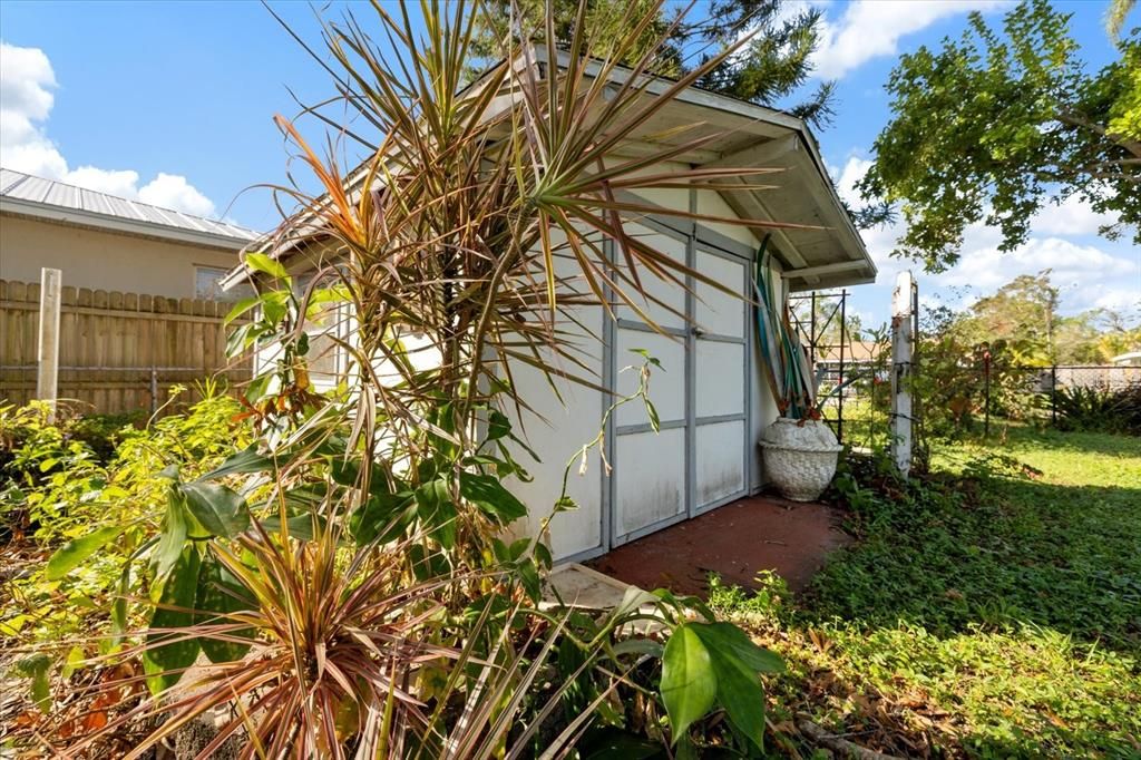 Garden and storage shed