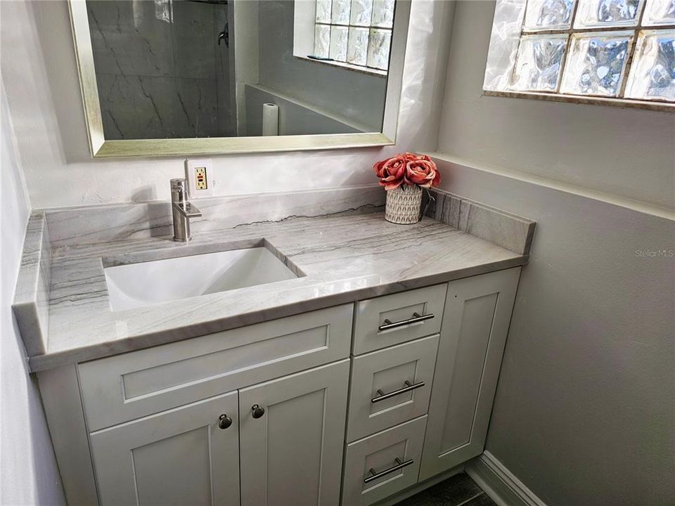 Vanity in newly renovated primary bath