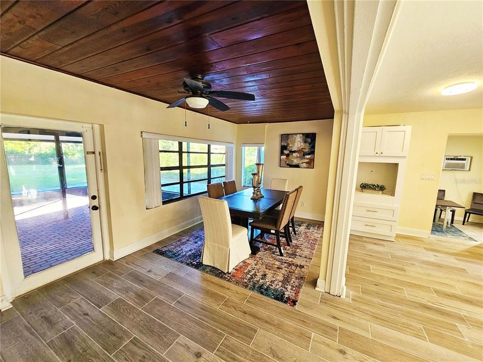 Dining Room with a view of the screen enclosed patio