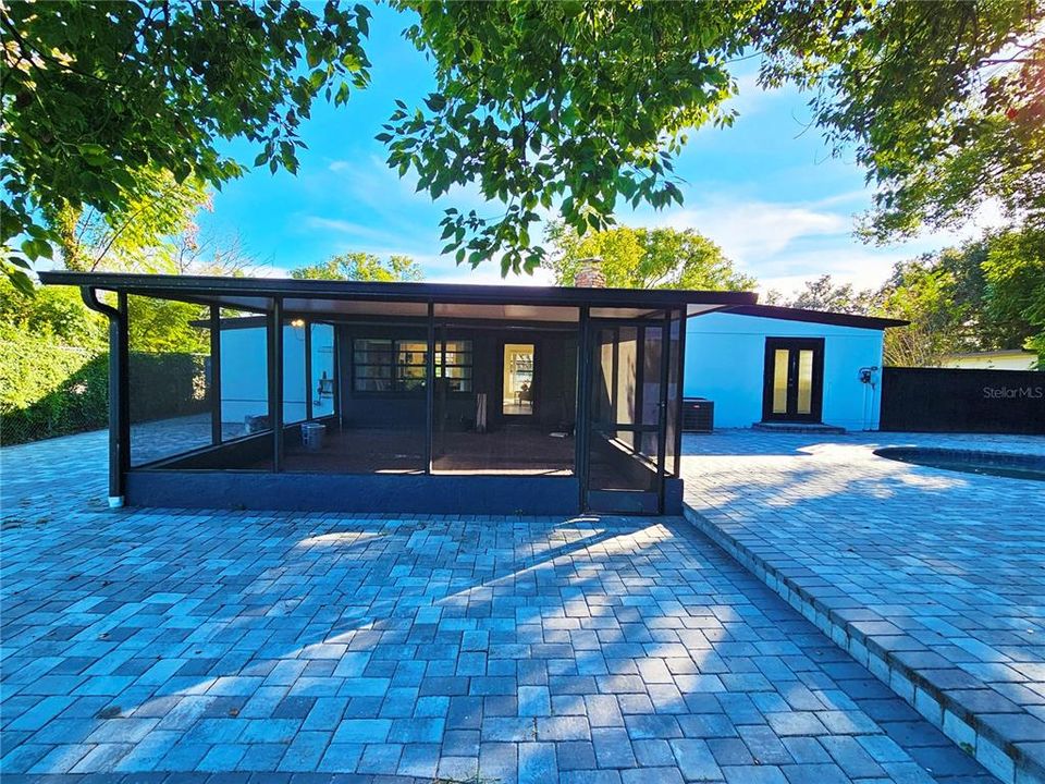 Screen enclosed patio and pool deck