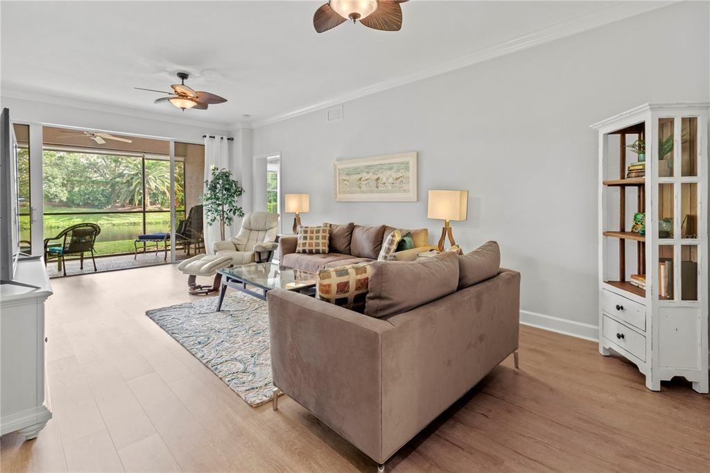 Spacious Living room leading to the covered Lani