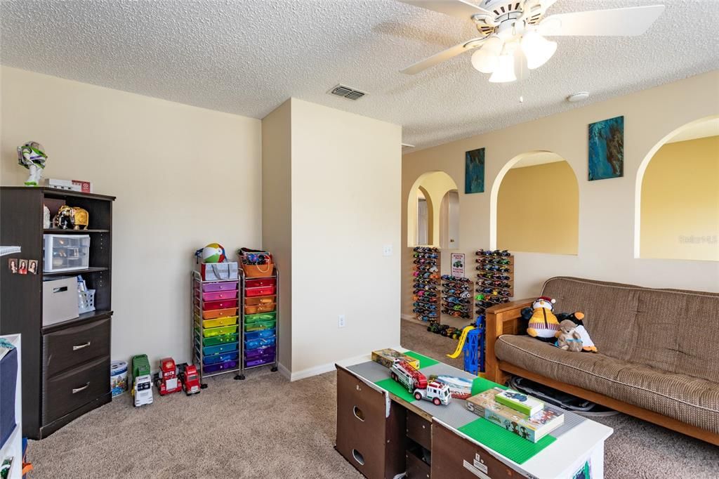 Upstairs loft makes a great toy room