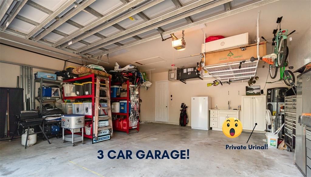 3 car garage with plenty of room for your toys!