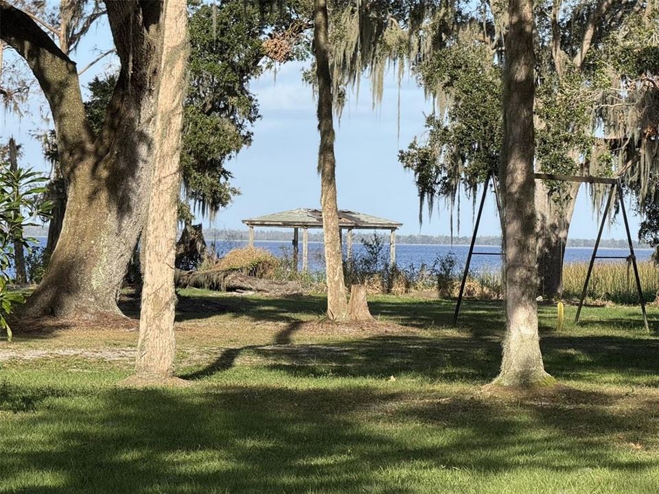 View across the street of Lake Walk in Water