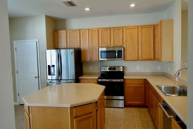 Large kitchen with island