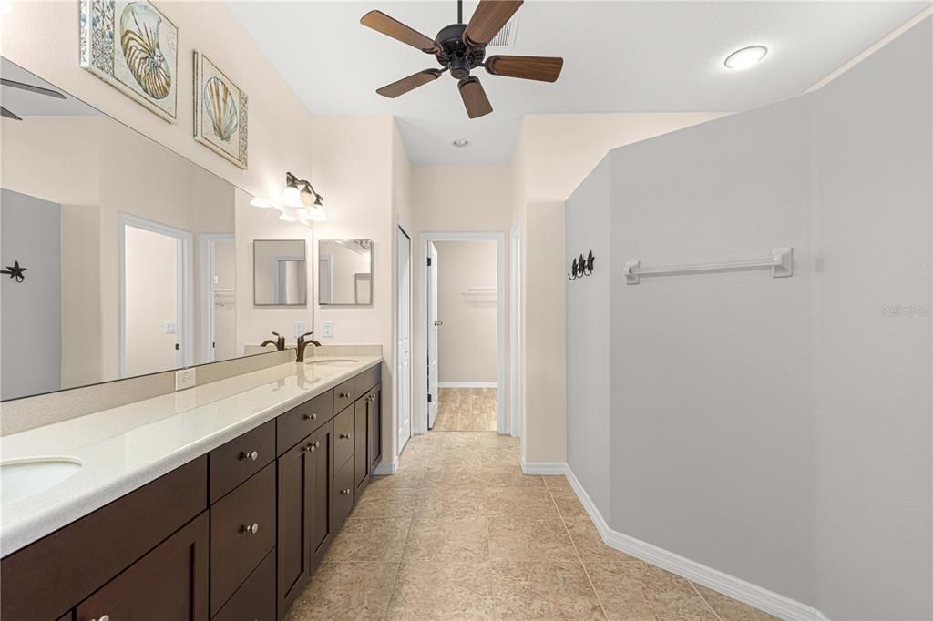 En Suite Bathroom with double sinks.