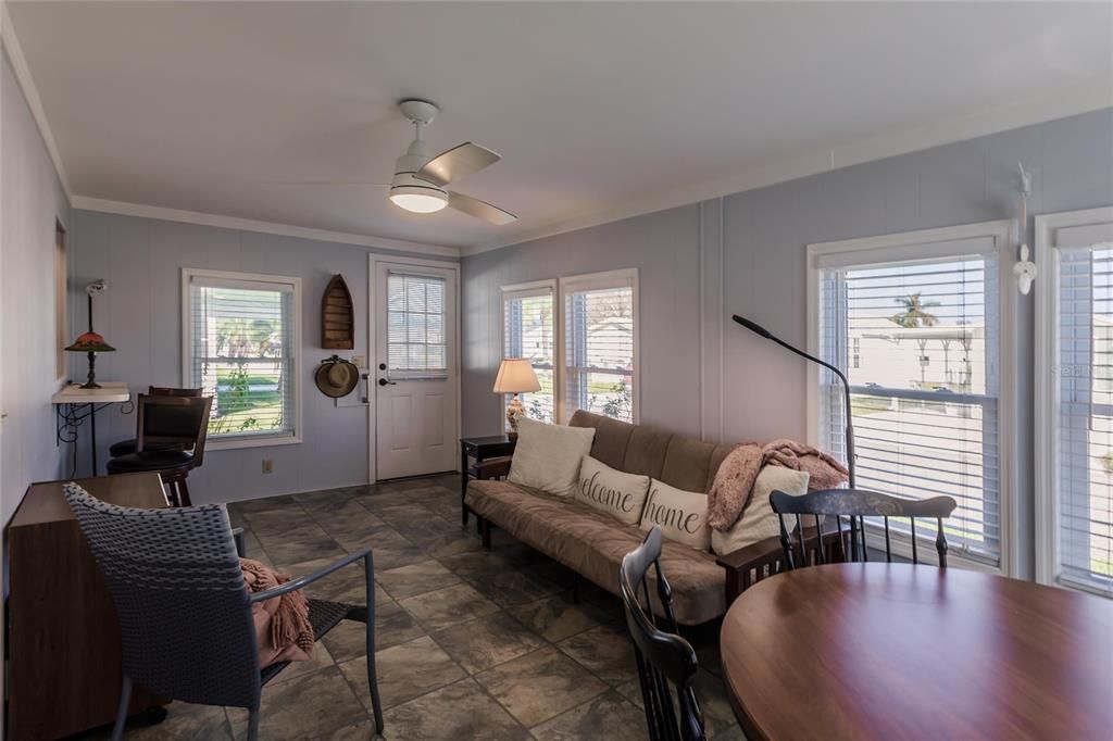 Florida room new ceiling and windows