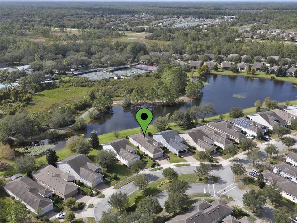 Aerial view of home's location & surrounding area