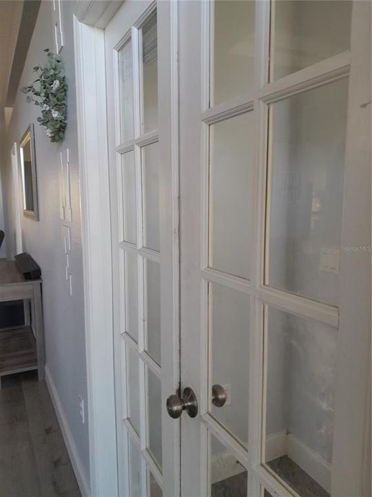 French doors to the Owner's Suite Office