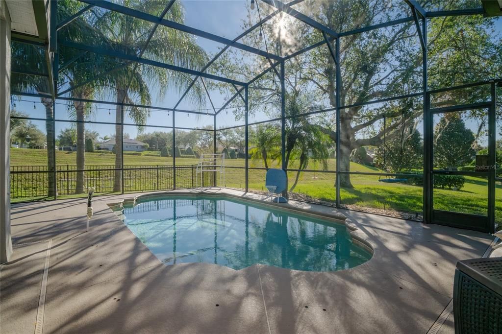 Pool with view to rear garden