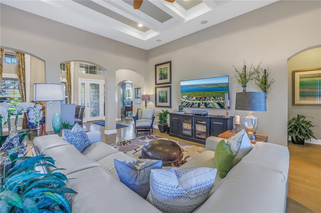 vaulted ceiling with beam details