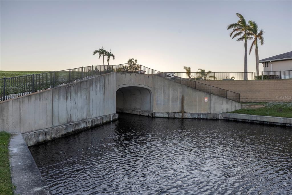 tunnel from lagoon to the boat lift