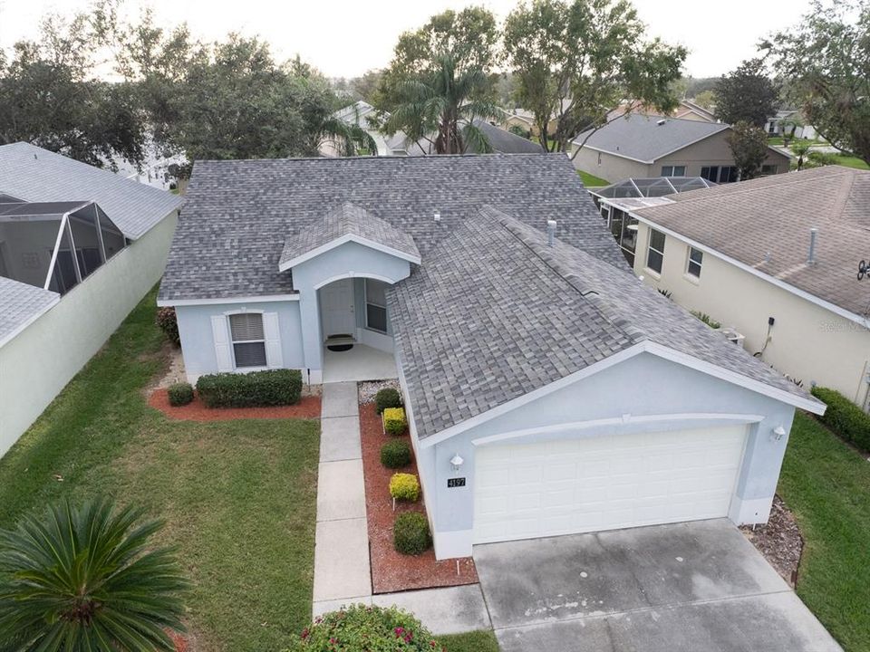 Aerial view of the home.