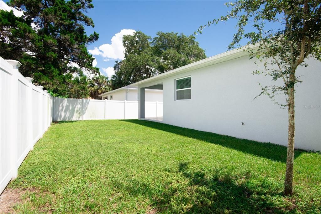 back yard with swing gate