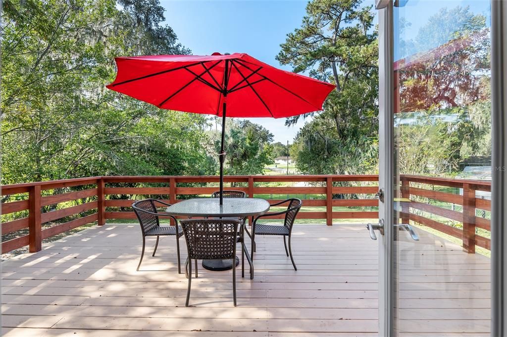 Spacious elevated deck.