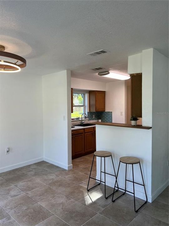 Bar stools off kitchen