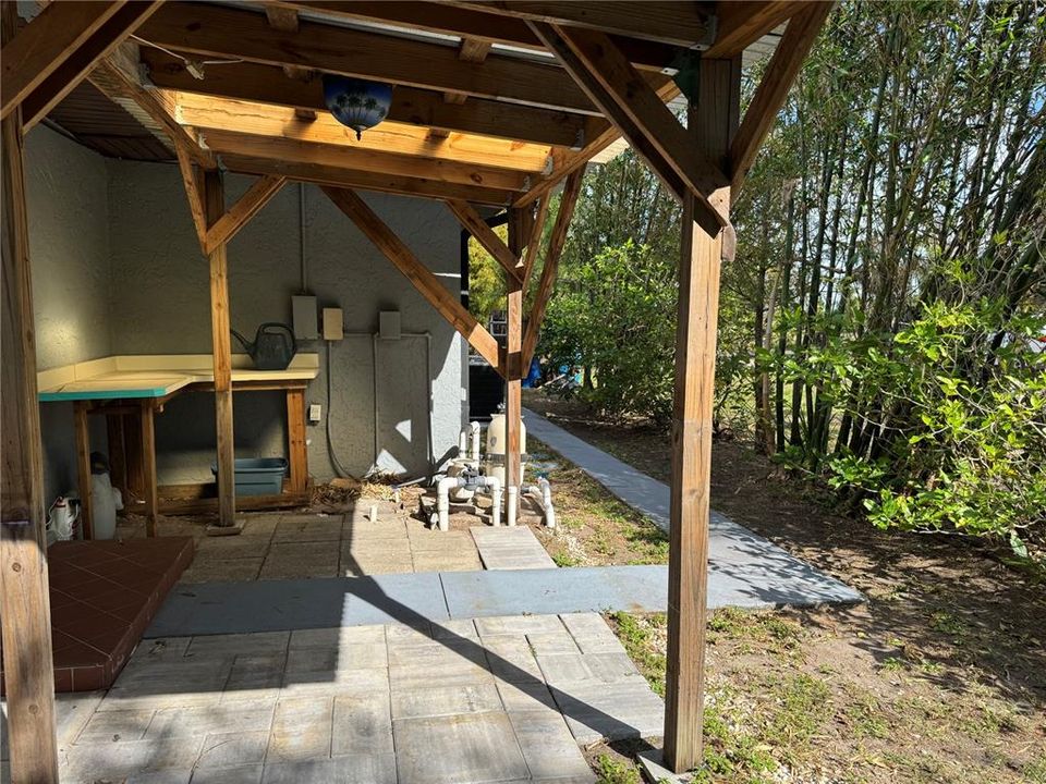 outdoor workshop area